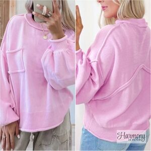 Sugar Plum Rolled Hem Sweater